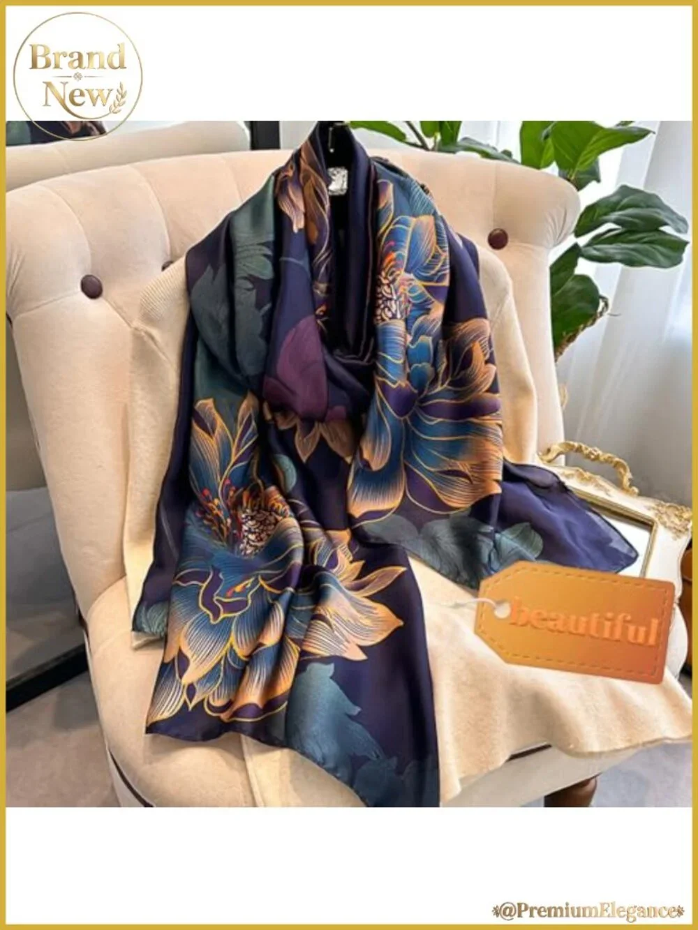 Satin Scarf for Women Large Silky Wrap Hair Neck Shawl 70.8x35.4